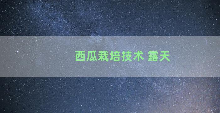 西瓜栽培技术 露天